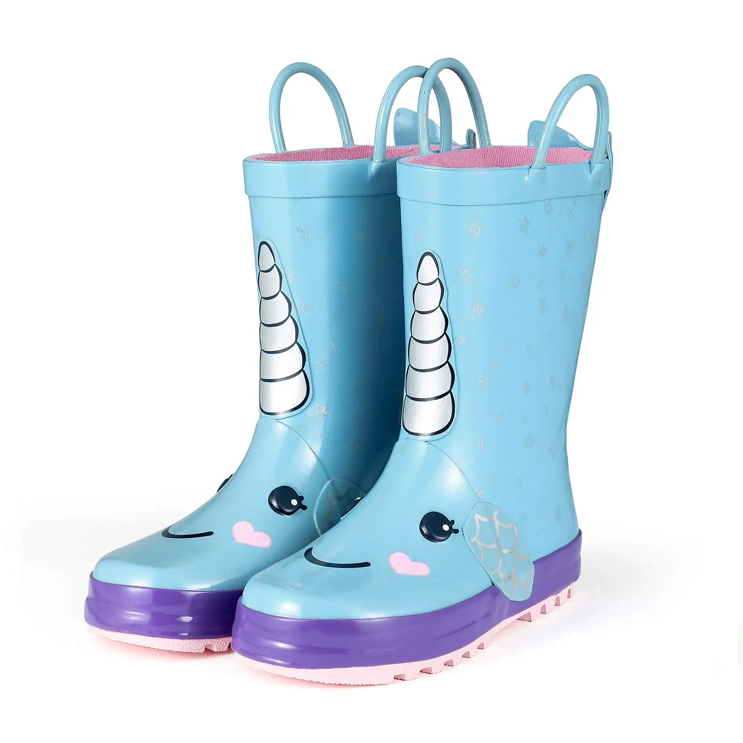 KushyShoo, модные детские Носки с рисунком, одежда для девочек, с защитой от дождя; нескользящие резиновые сапоги с детские, средней ботинки до середины икры для маленьких мальчиков резиновая водонепроницаемая обувь для мальчиков ясельного возраста