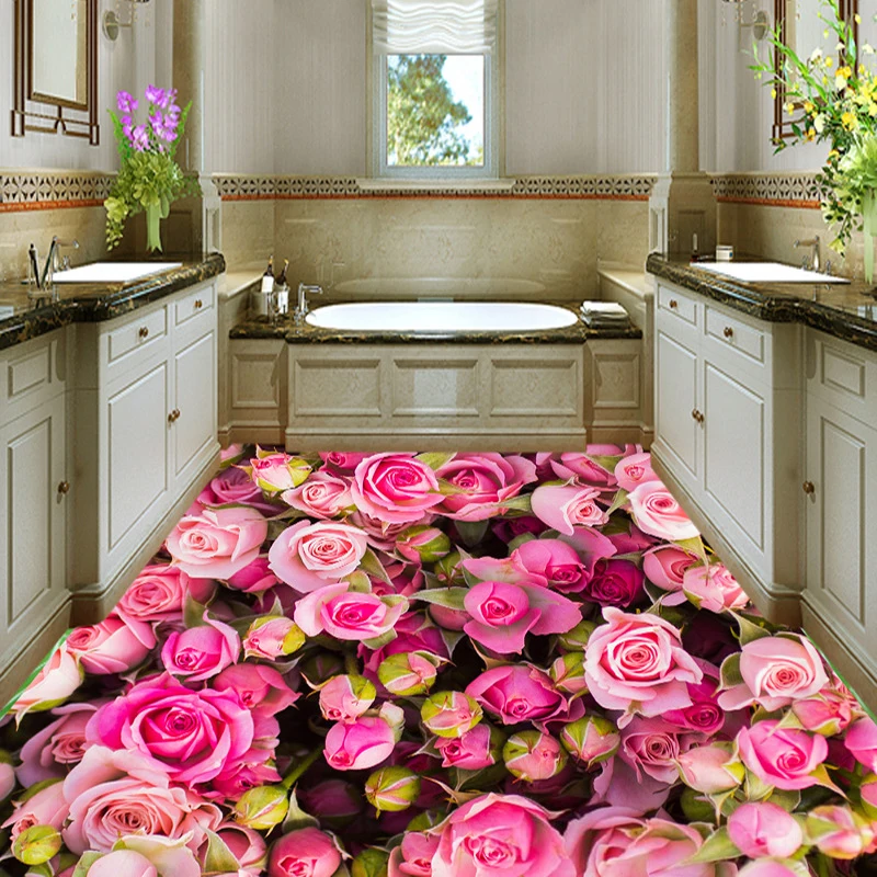 Стерео Rose Bloemen высокое качество Art Tapijt Voor Woonkamer Slaapkamer Противоскользящий напольный коврик режим Keuken Tapijt Gebied