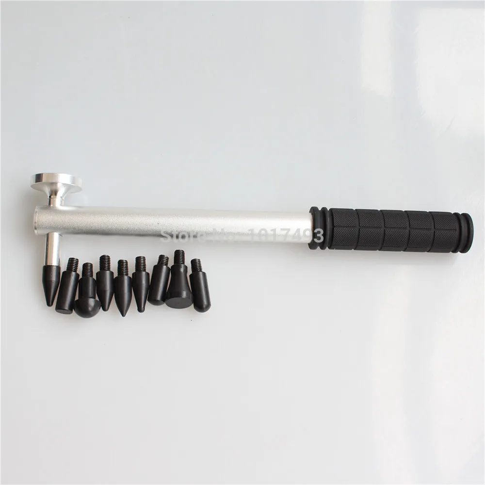 

Car 4s Shop PDR Tools Dent Removal PDR Tool Tap Down Tool - Dent Hammer with 8pcs Head Screw-On Tip Professional Ding Hammer
