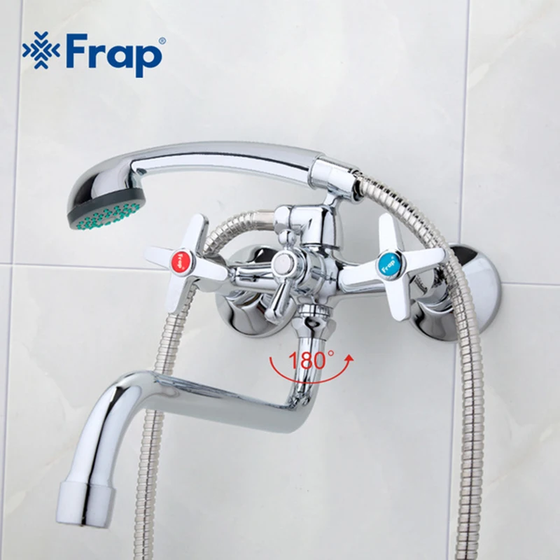 

Frap New Bathroom faucets long water outlet tube move 90 degrees left and right Simple style hot and cold water torneiras F2220