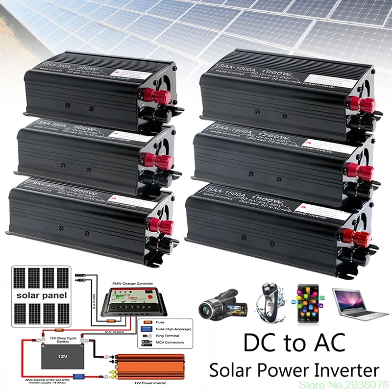 

Solar Power Inverter 12V DC To 230V AC Modified Sine Wave Converter 300W/500W/1000W/1500W Drop Ship 11