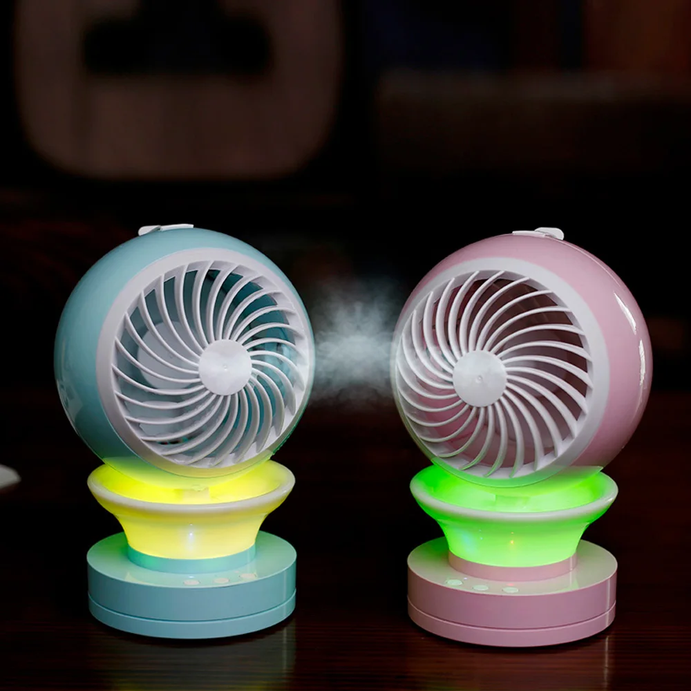

Mini USB Desk Fan Misting Fan 2-speed Fan with Mist Spraying Function Air Conditioning Moisturizing Fan Humidifier For office