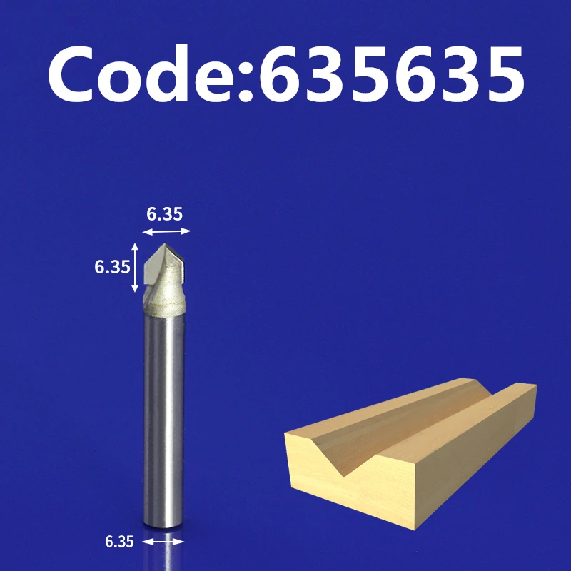 90 Degrees-1PCS, 12,7 мм ЧПУ твердосплавный фрезерный станок, деревообрабатывающий фрезерный станок, 3D V фрезерный станок, Деревянный инструмент, твердая древесина, МДФ