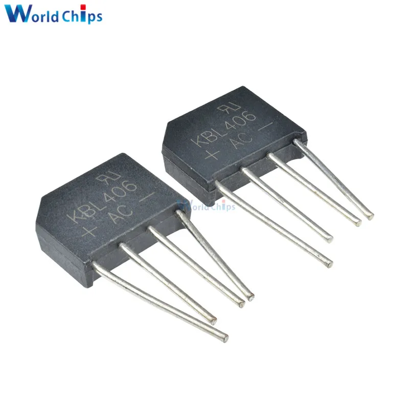 

5PCS KBL406 600V SIP-4 4A Diode Bridge Rectifier Single Phase Bridge Rectifier New Arrival