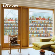 Новинка 3D книжная полка стеклянная пленка креативная оконная наклейка прозрачная непрозрачная для домашнего декора Съемная Наклейка ПВХ матовая пятнистая