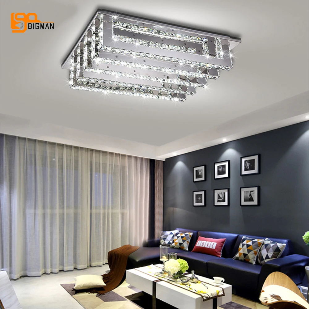 

new design square crystal LED ceiling lights modern ceiling lamps fixture for living room bedroom light