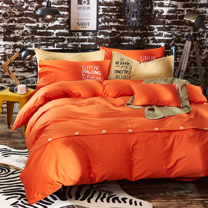 Luxury 100 Egyptian Cotton Designer Orange Brand Bedding Sets King