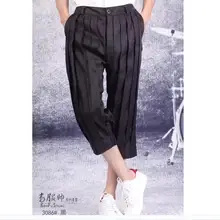 27-44 Новые летние Для мужчин одежда не связанные с основной модные повседневные штаны короткие штаны раза штаны-шаровары брюки певица костюмы