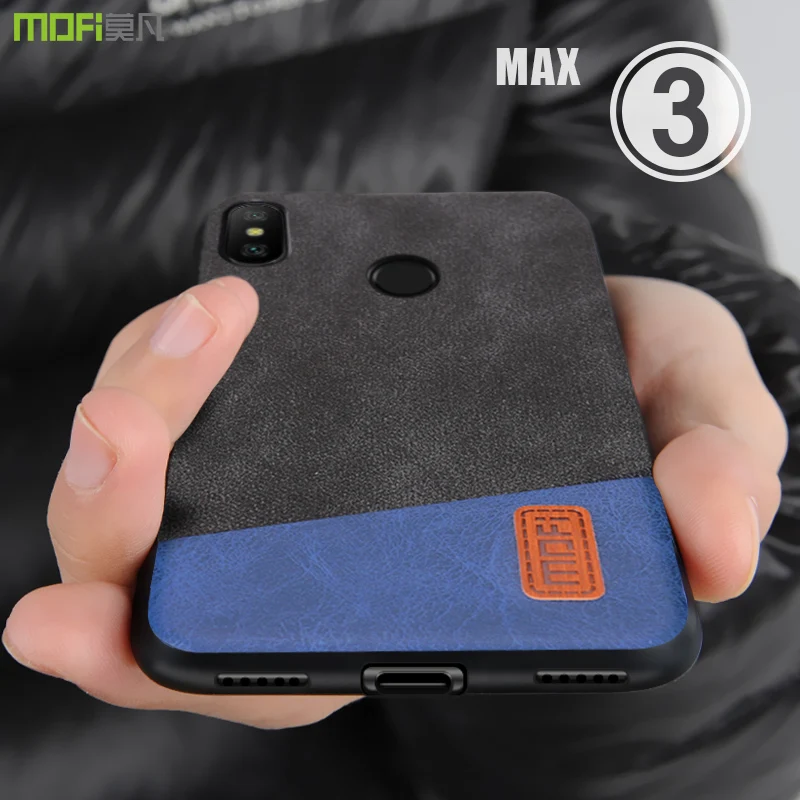 

for Xiaomi mi max 3 case cover MOFI mi max 3 fabric leather Back cover case for mi max 3 full cover frosted soft edge case 6.9''