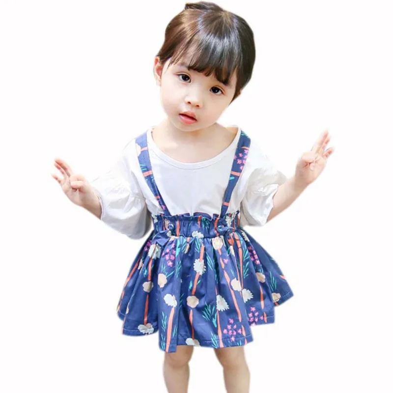 Kids Baby Girl Clothes Overall Skirts Toddler Cute Floral Pattern