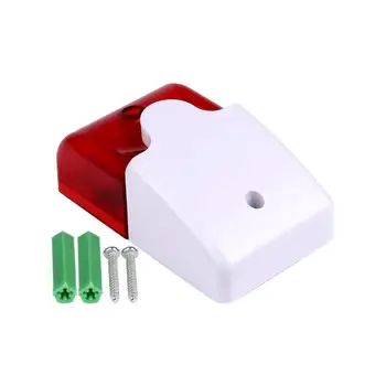 

Mini Wired Indoor Strobe Siren Sound Alarm Red Light Flashing Sound Siren for Home Security Protect Alarm System DC12V 110dB GT