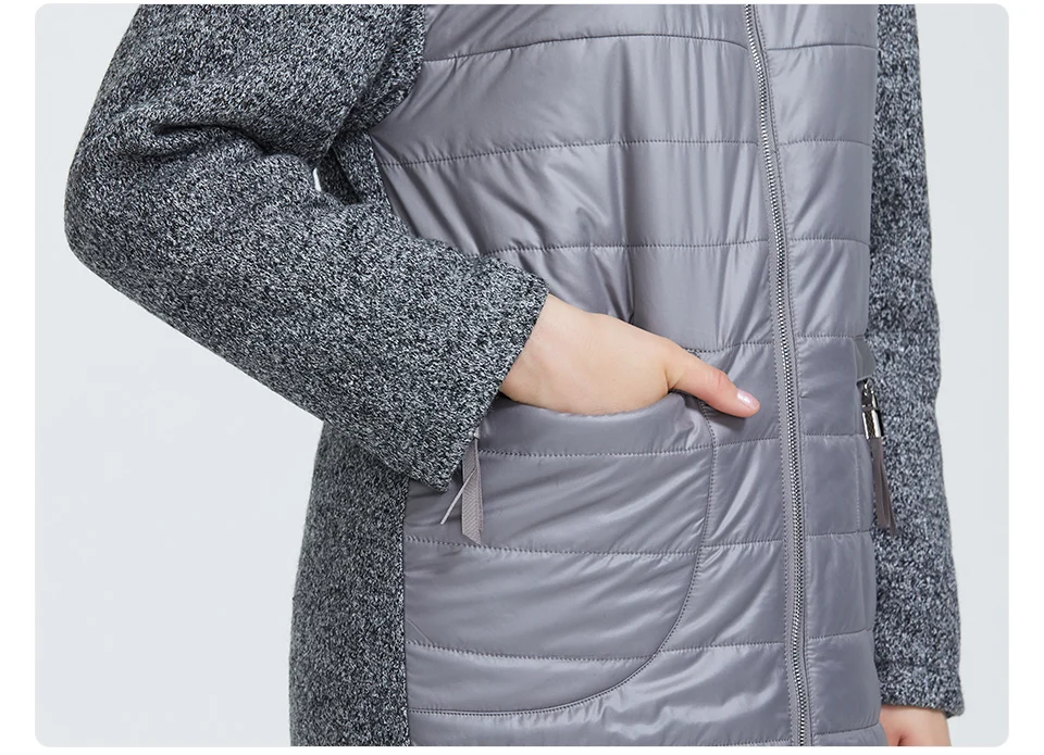 Astrid Осень новое поступление женская куртка плюс размер средней длины стильная парка с капюшоном теплая тонкая хлопковая куртка женская одежда AM-1983