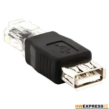 Адаптер usb type A для RJ45 F/M, черный