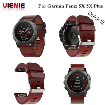 

26MM Leather quick Release Bracelet Belt For Garmin Fenix 3/ Fenix 5X 5X Plus Smart Watch band wristband Easy fit Watch Strap
