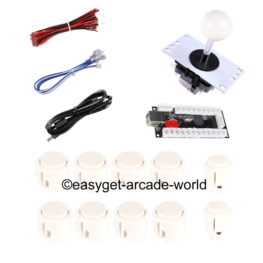 

Reyann MAME Multicade Arcade Game DIY Kits Parts Zero Delay USB Encoder + 2 Pin Joystick + 10pcs Arcade Push Buttons MAME Games