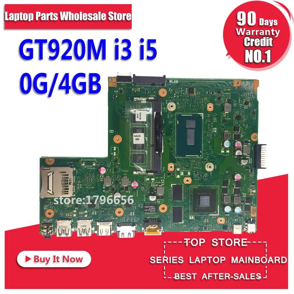 

Multiple configuration GT920 i3 i5 CPU X540LJ Laptop motherboard for ASUS X540LA X540LJ X540L F540L X540 Test original mainboard