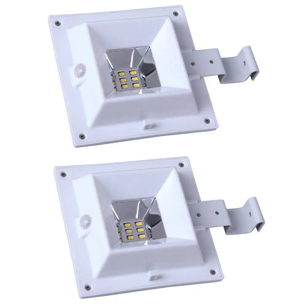 

2 pack Solar Gutter Lights 6 LED Solar PIR Motion Sensor Security Wall Light LED Solar Gutter Utility Light for Outdoor Garden