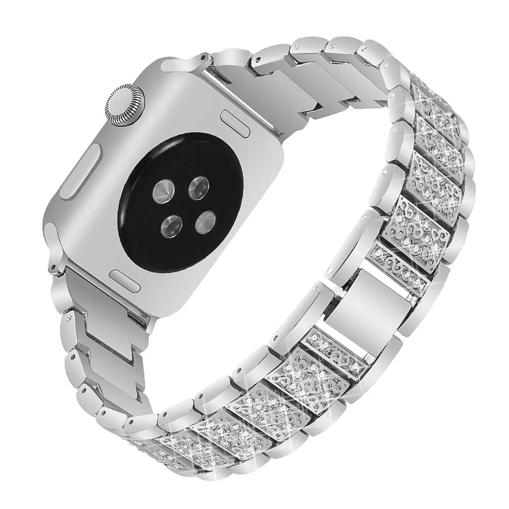 Для Apple Watch Band Series SE/6/5/4 с чехлом женский браслет со стразами для iWatch 40 мм 44 ремешок