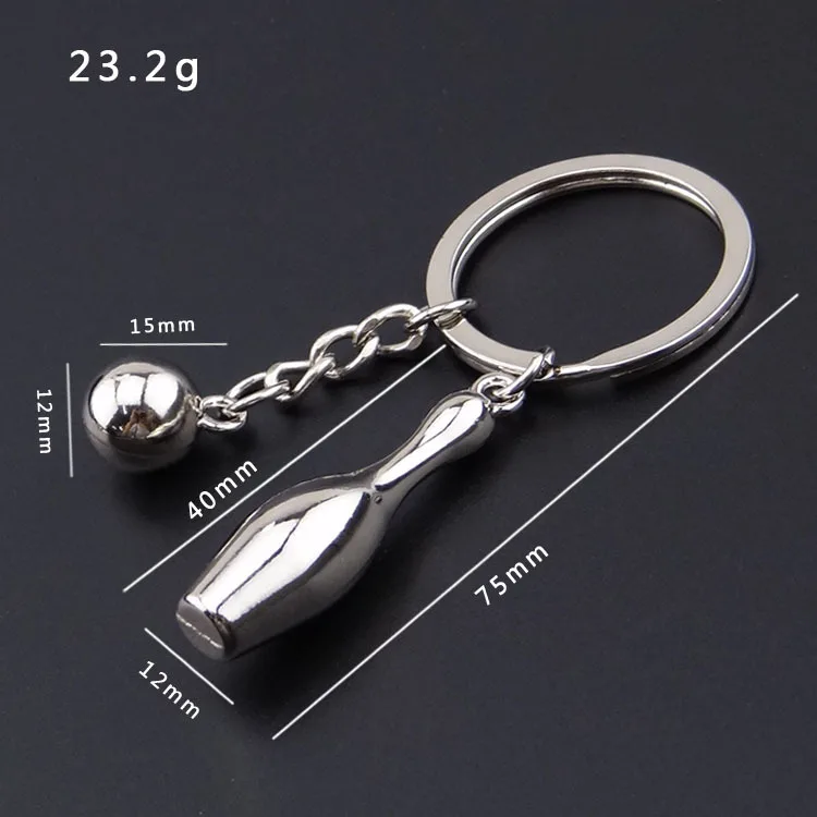 Metal Keychain Sport Key Chain - Hot Sale Mini bowling key Ring keychain keychains souvenir key Car Men and Women Gift   17397