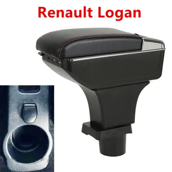 

For Dacia Renault Logan armrest box 2013 - 2017 Dual Armrest Cup Holder Box Leather Arm Rest Console