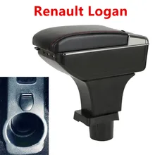 Для Dacia Renault Logan подлокотник коробка 2017-2013 двойной подлокотник подстаканник коробка кожа подлокотник консоль
