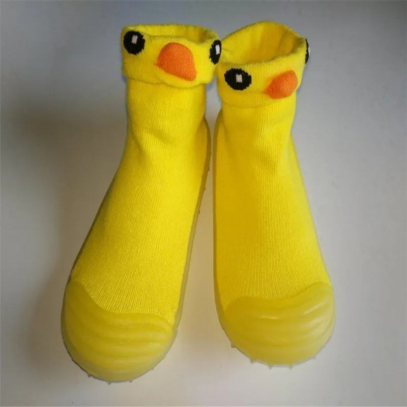 KiDaDndy/Носки для новорожденных с мягкой подошвой; нескользящие носки с резиновой подошвой для малышей; носки с изображением животных; GXY008LL - Цвет: Yellow