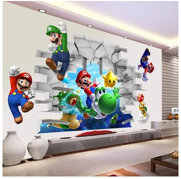 Super Mario 3D Cartoon Wall Stickers For Kids room kindergarten Decoration wall stickers Home Decor - 32659876242