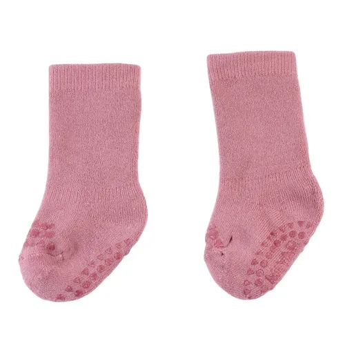Puseky/Носки для новорожденных унисекс с рисунком нескользящие носки с резиновой подошвой для девочек и мальчиков, хлопковые зимние носки-башмачки для малышей От 0 до 3 лет - Цвет: Pink