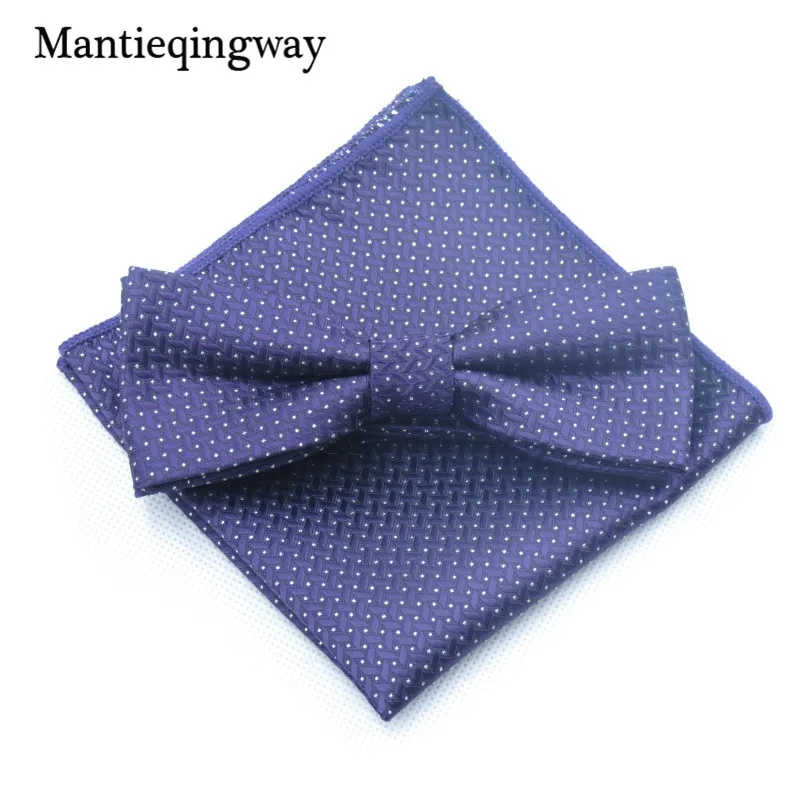 Mantieqingway Для мужчин Боути галстук Cravate платок человек Corbatas галстук-бабочку и Pocket Square Set
