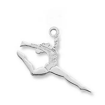 

Top selling alloy rhodium tone gymnastic girl charm