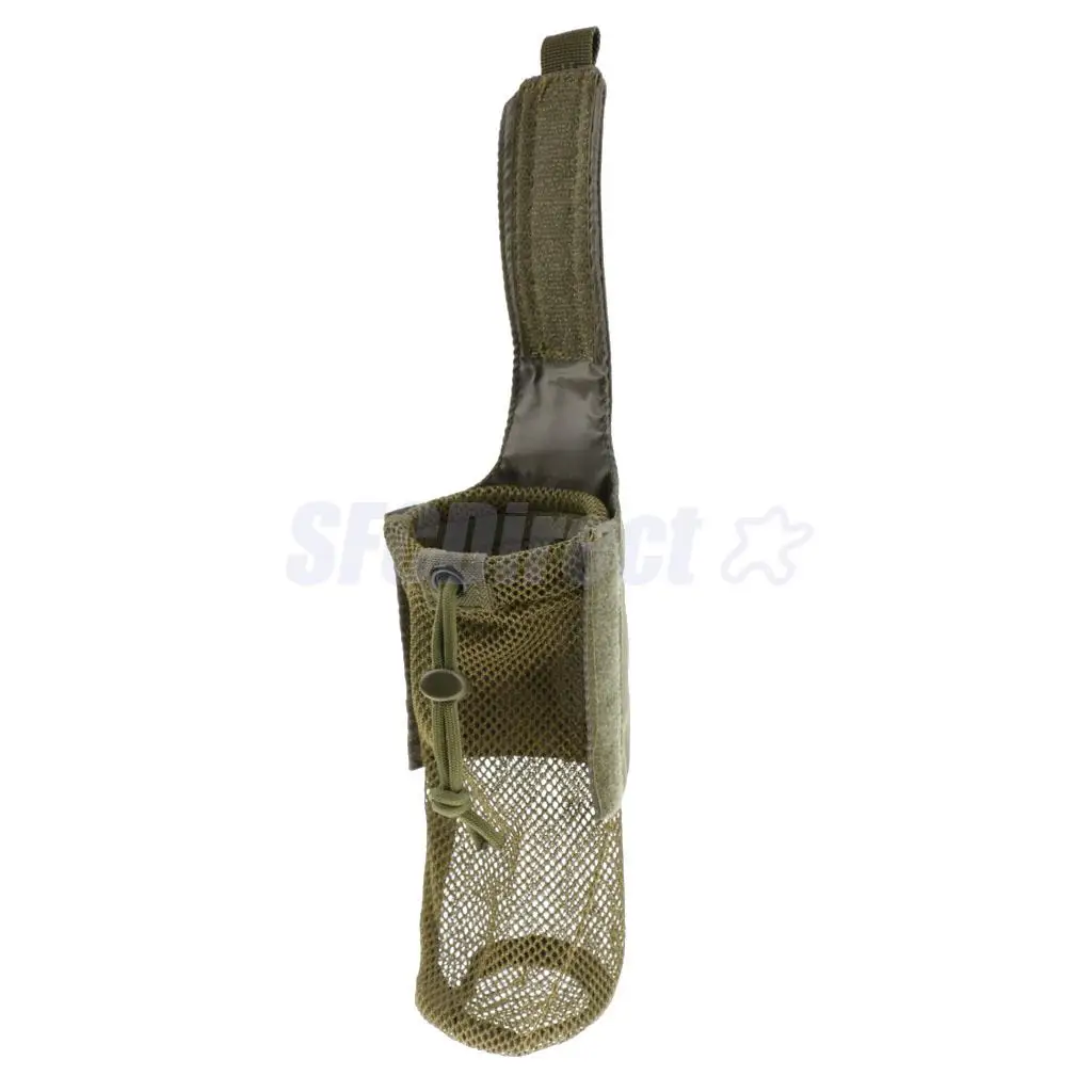 Outdoor Foldable Mesh Water Bottle Carrier Drinking Bottle Pouch Molle Bag Holder for Hunting Fishing Vest Belt
