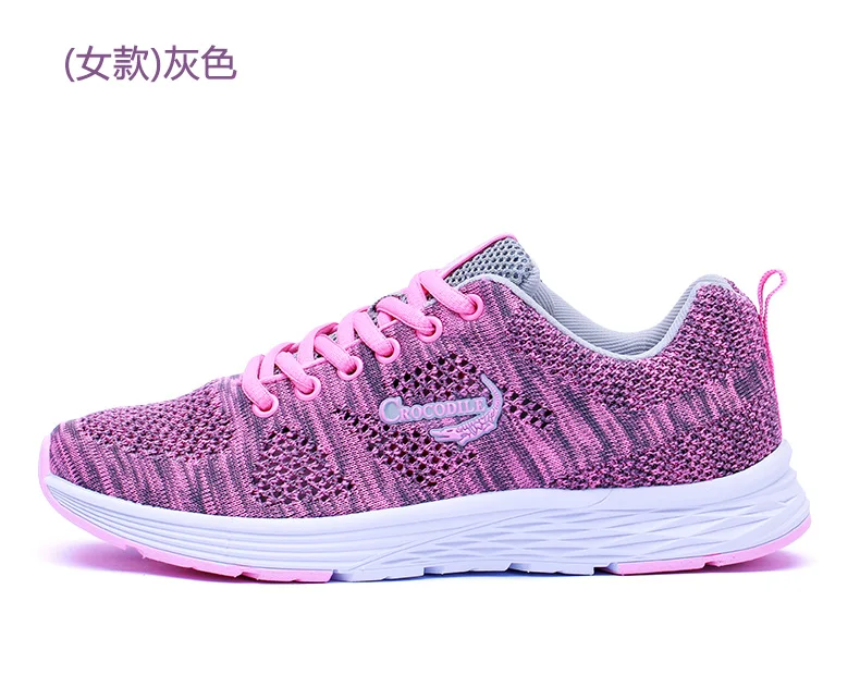 Женские спортивные кроссовки из крокодиловой кожи; Femme; спортивная обувь из сетчатого материала на плоской подошве для бега; женская обувь; лоферы - Цвет: pink