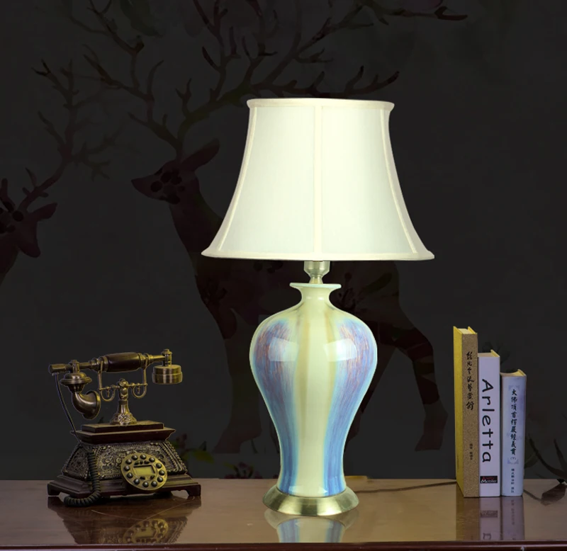glazed Jingdezhen Chinese ceramic table lamp bedroom living room dining room decoration table lamp reading (3)