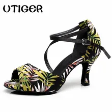 Женские латинский бальный танец обувь для танцев сальсы на мягкой подошве женская танцевальная обувь танго на высоком каблуке 6 см 7,5 см 8,5 см