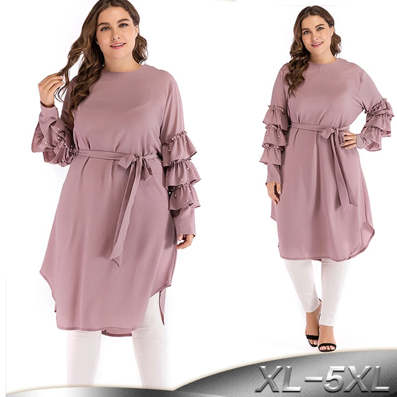 Женское длинное платье с рукавами мусульманами Abaya Musulman Saudi Arabe мусульманское
