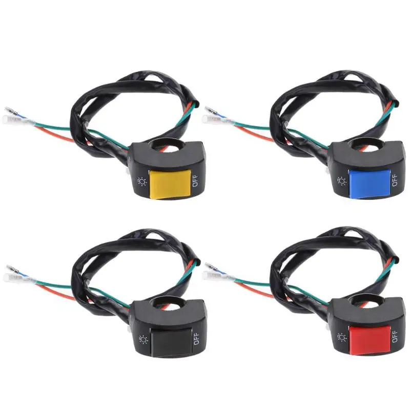 

1pc 12V 7/8in Motorcycle Handlebar With On/Off Switch Button for LED Headlight Fog Head Lamp Eye Light Car Styling Switch