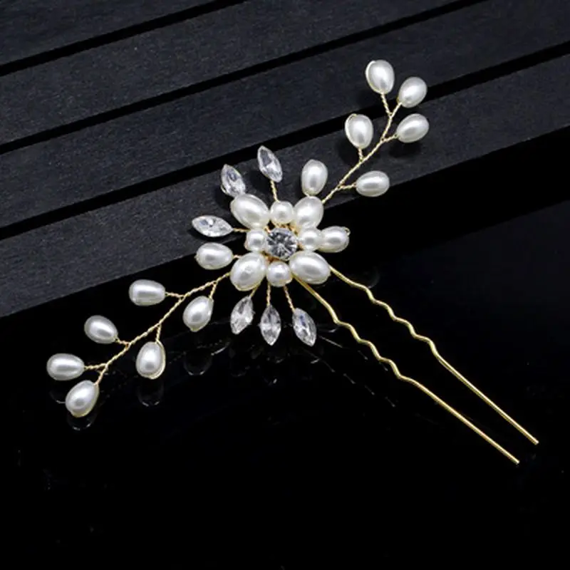 Fashion Bridal Hair Accessories Pearl Hair Clip Flower Wedding Comb Crystal Hairpins Clips Bridesmaid for Hair Clips Jewelry  (10)