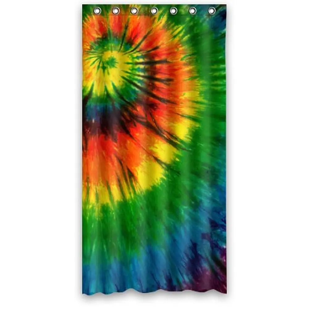 36w*72h inch Waterproof Bath Fabric Shower Curtain Watercolor Tie Dye Trippy Art Design