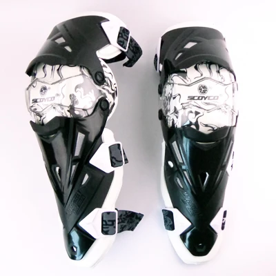 SCOYCO K12 защитный наколенник для мотоцикла, наколенник, протектор для спортивного скутера, мотогонок, защита, защитное снаряжение для гонок - Цвет: Белый