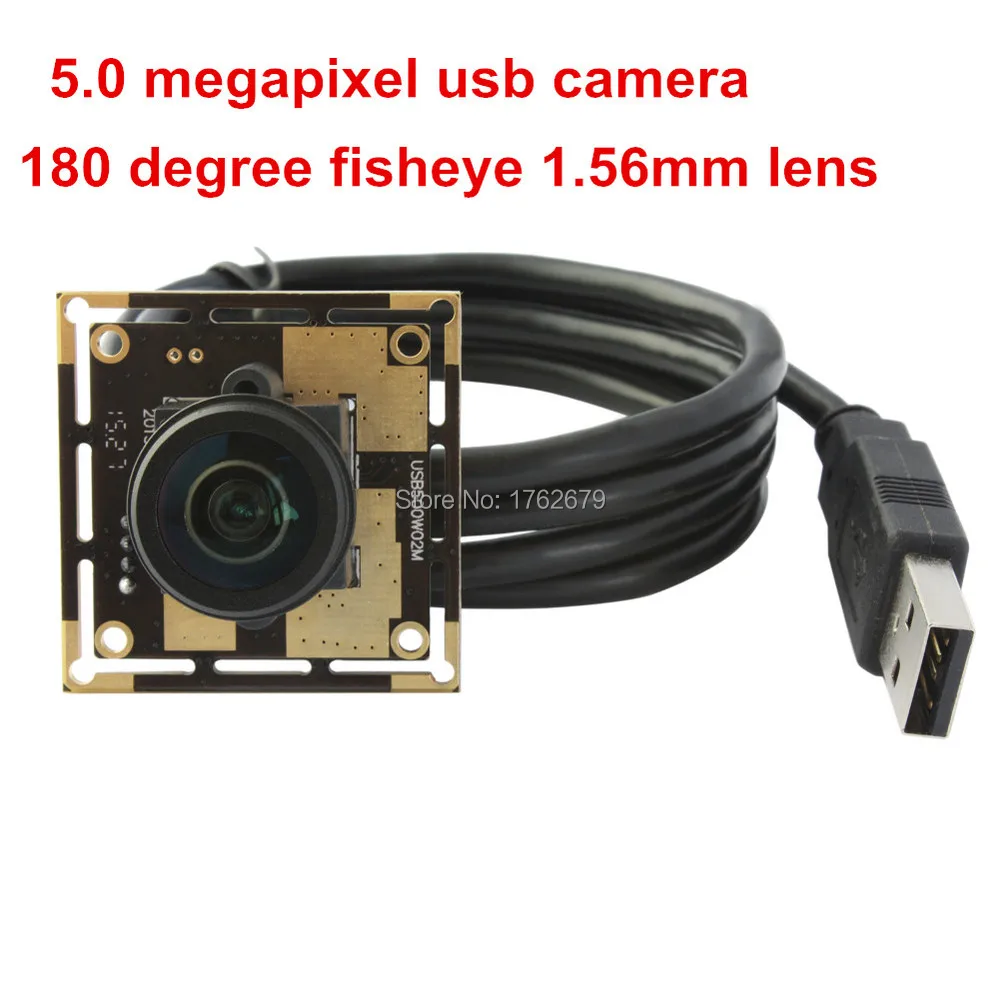 

5.0megapixel Wide angle USB Video Surveillance camera board 1.56mm lens usb webcam 1/4" CMOS OV5640 5MP 2592X1944 PCB Board
