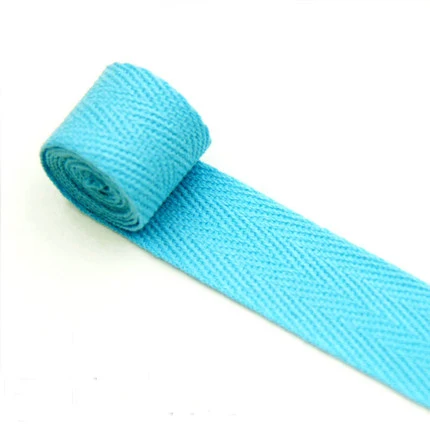 sky blue DIY Красочные 10 мм 20 мм шеврон хлопковые ленточки для волос Herring Bonebinding Лента кружевная отделка для Аксессуары для упаковки DIY 50yd/лот - Цвет: sky blue