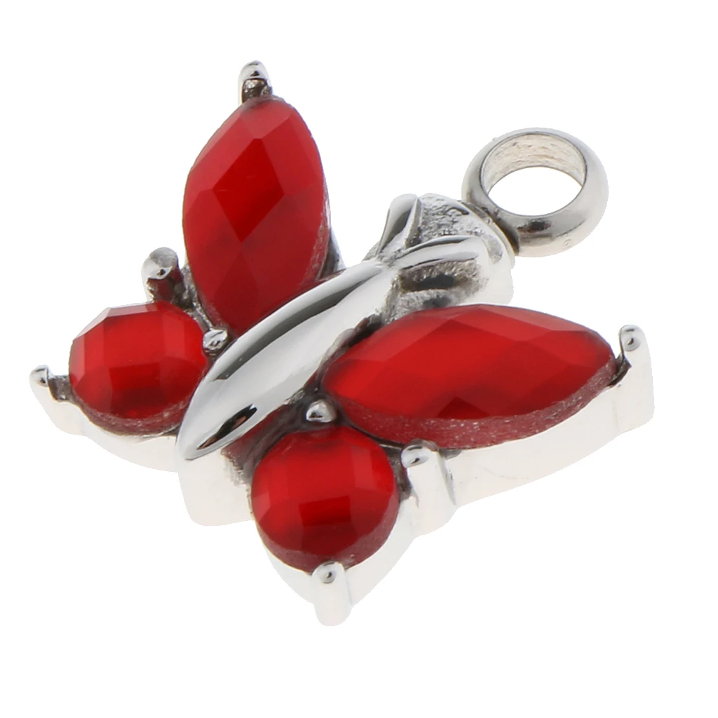 Cremation Urn Pendant for Ashes Crystal Butterfly Pendant Cremation Jewelry
