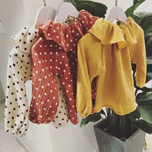 Новая волна, хлопковые блузки с воротником, художественная штормовка, детские тонкие От 0 до 6 лет для девочек, школьная блузка для девочек, школьные блузки для девочек