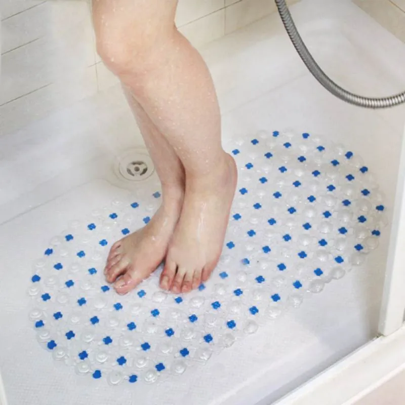 

68x38x2cm Bath Mat With Suction Cups Baby Safety Shower Bathroom Carpet Anti-slip Shower Mat Colorful Point Bead Massage Pad