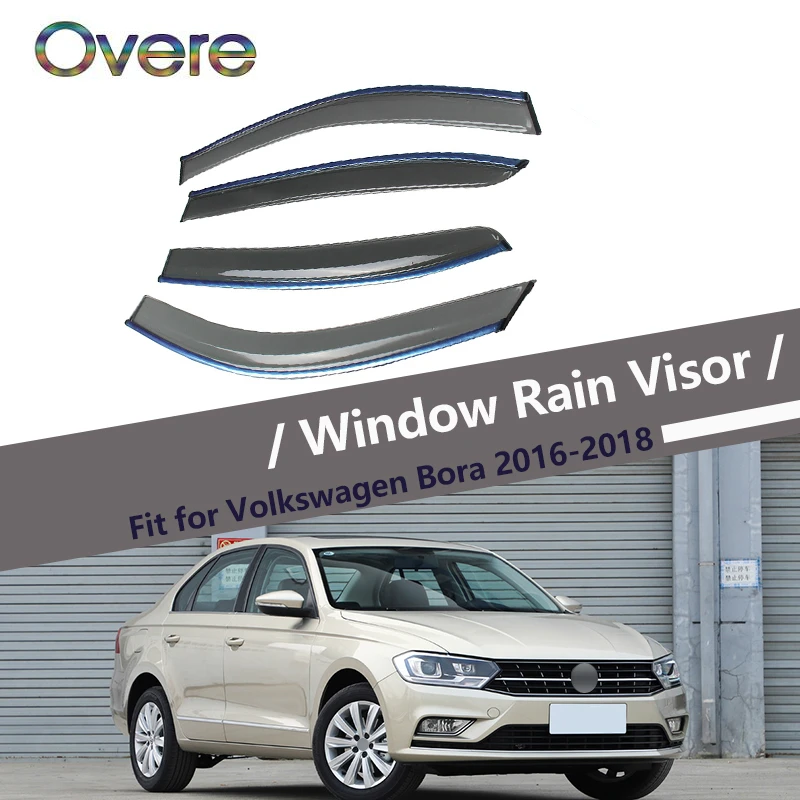 Overe 4pcs 1set Smoke Window Rain Visor For Volkswagen Vw Bora 2016 Overe 4pcs 1set Smoke Window Rain Visor For Volkswagen Vw Bora 2016 2017 2018 Styling Vent Sun Deflectors Guard Accessories