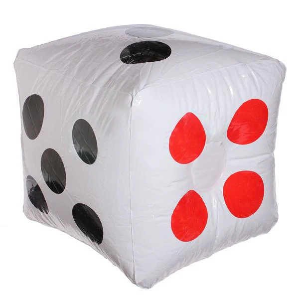 

New Fashion 32cm Inflatable Cube Dice Casino Poker Party Decorations Beach Toy