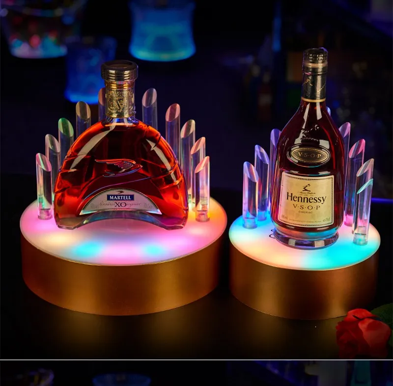 

Creative rechargeable LED Luminous Beer Wine Bottle Holder Glowing Champagne Cocktail Drinkware Holder for bar disco party decor