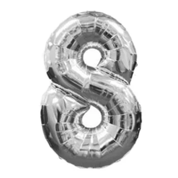

Fashion 16 Inch Silver Foil Number Balloons Birthday Wedding Party Decoration Silver 8