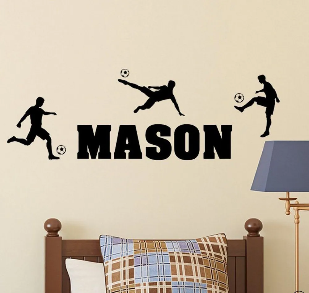 Custom made Personalized Name Soccer Players Sport Vinyl Wall Decal