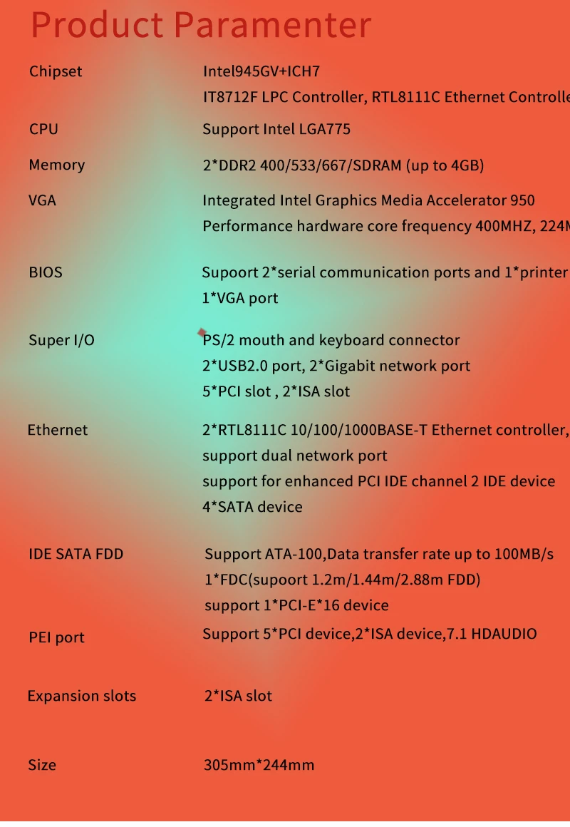 Промышленная 775 на заказ материнская плата с ddr2 5* PCI слотом и 2* ISA слотом для оптовой продажи